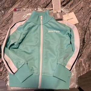 Palm Angels Kids Size 4 light blue white track jacket brand new.
